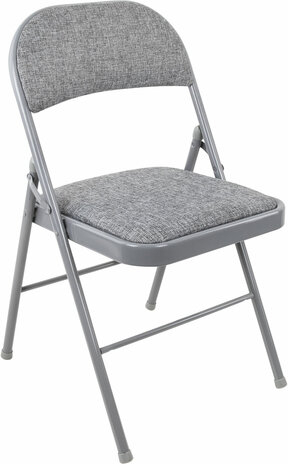 Стул складной BRABIX "Golf Plus CF-003 КОМФОРТ", серый каркас, серая ткань, 532890