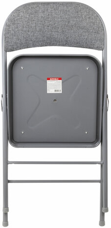 Стул складной BRABIX "Golf Plus CF-003 КОМФОРТ", серый каркас, серая ткань, 532890