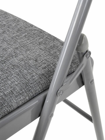 Стул складной BRABIX "Golf Plus CF-003 КОМФОРТ", серый каркас, серая ткань, 532890