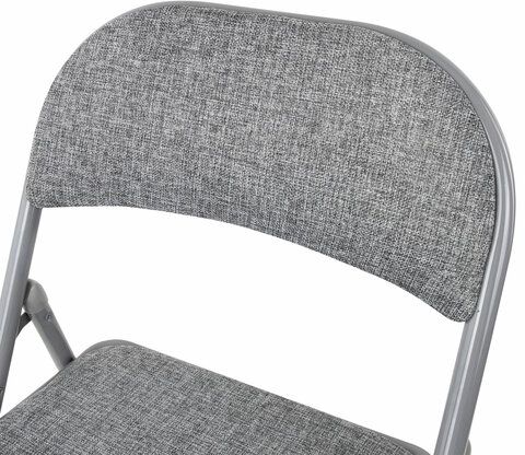 Стул складной BRABIX "Golf Plus CF-003 КОМФОРТ", серый каркас, серая ткань, 532890