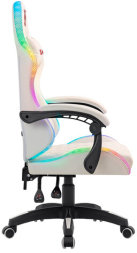 Кресло компьютерное DEFENDER Energy, 2 подушки, RGB подсветка, экокожа, белое, ш/к 24605, 64557