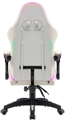 Кресло компьютерное DEFENDER Energy, 2 подушки, RGB подсветка, экокожа, белое, ш/к 24605, 64557