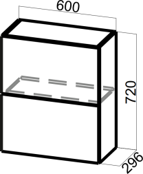 Шкаф навесной (барный)600 (Aventos HF) Модус