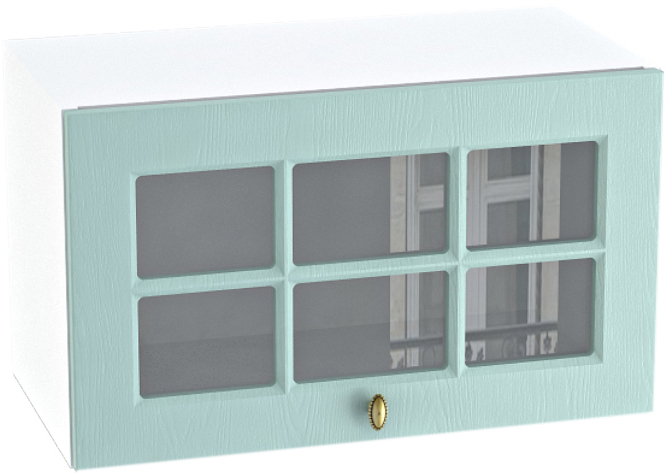 Шкаф верхний горизонтальный с 1 створкой со стеклом Кухня Прованс 600 мм