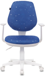 Кресло BRABIX "Fancy MG-201W", с подлокотниками, пластик белый, с рисунком "Cosmos", 532408, MG-201W_532408