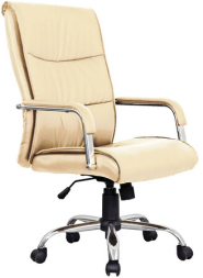 Кресло офисное BRABIX "Space EX-508", экокожа, хром, бежевое, 531165