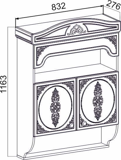 Полка Ассоль АС-14 белое дерево