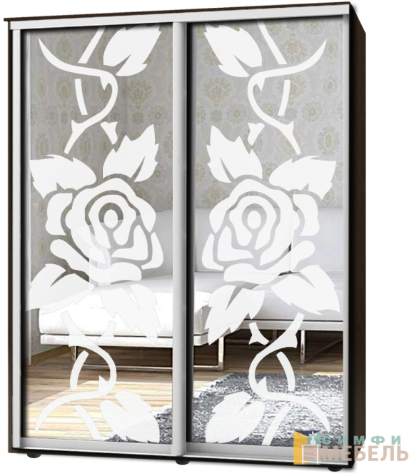 Шкаф-купе 2х дв Стандарт Пескоструй № 3+3