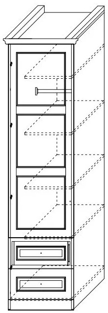 Шкаф 1-дверный глухой с ящиками (лев/прав) Каталея NEW