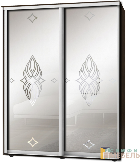 Шкаф-купе 2х дв Стандарт Пескоструй фон матовый № 48