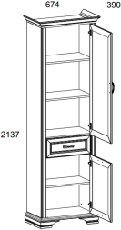 Шкаф 2D1S Монако