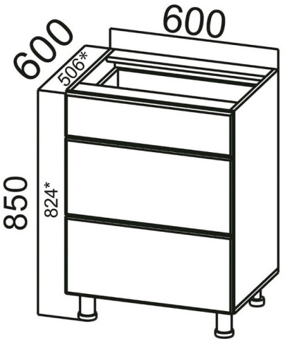 Стол-рабочий С600я (с ящиками) Бостон