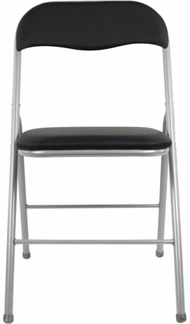 Стул складной BRABIX &quot;Golf CF-007&quot;, серебристый каркас, кожзам чёрный, 532891