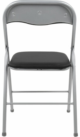 Стул складной BRABIX &quot;Golf CF-007&quot;, серебристый каркас, кожзам чёрный, 532891