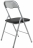 Стул складной BRABIX &quot;Golf CF-007&quot;, серебристый каркас, кожзам чёрный, 532891