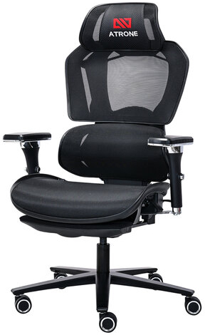 Кресло ATRONE "Optimus ER-707", адаптивный механизм со слайдером, сетка, черный/серый, 532967