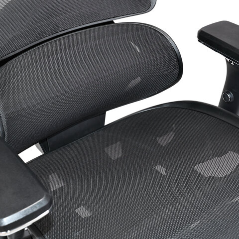 Кресло ATRONE "Optimus ER-707", адаптивный механизм со слайдером, сетка, черный/серый, 532967