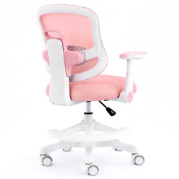 Кресло детское с подставкой для ног BRABIX KIDS MG-215, сетка/ткань TW, розовое, 533311