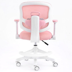 Кресло детское с подставкой для ног BRABIX KIDS MG-215, сетка/ткань TW, розовое, 533311