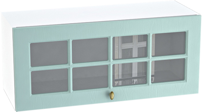 Шкаф верхний горизонтальный с 1 створкой со стеклом Кухня Прованс 800 мм