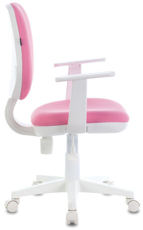 Кресло BRABIX "Fancy MG-201W", с подлокотниками, пластик белый, розовое, 532409, MG-201W_532409