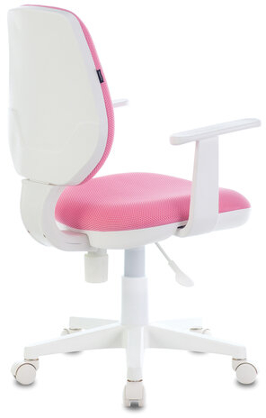 Кресло BRABIX "Fancy MG-201W", с подлокотниками, пластик белый, розовое, 532409, MG-201W_532409