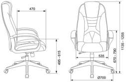 Кресло компьютерное ZOMBIE 8, 2 подушки, экокожа, черное/красное, 1583068