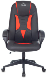 Кресло компьютерное ZOMBIE 8, 2 подушки, экокожа, черное/красное, 1583068