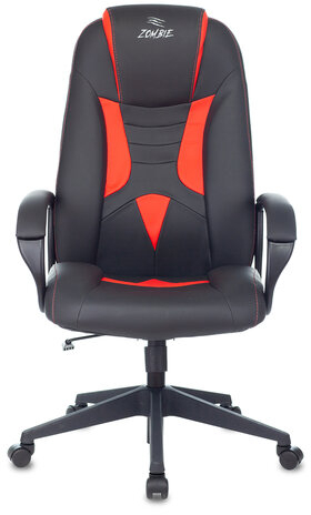 Кресло компьютерное ZOMBIE 8, 2 подушки, экокожа, черное/красное, 1583068