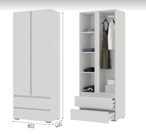 Шкаф 2х створчатый ШК 01 Хелен