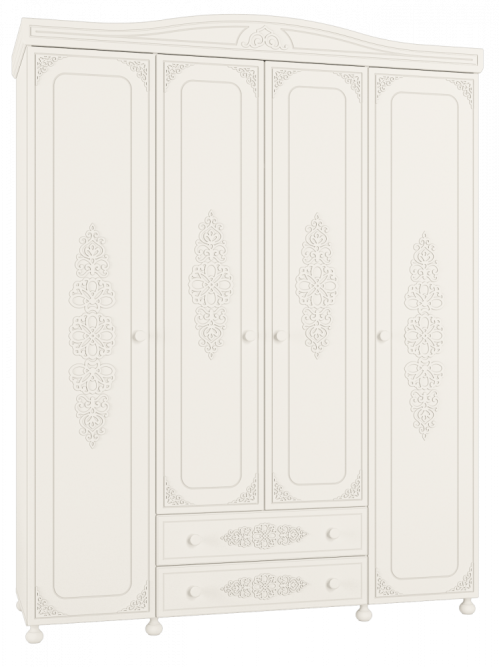Шкаф четырехстворчатый Ассоль АС-28 белое дерево