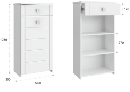 Тумба Изабель ИЗ-56К белое дерево