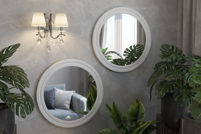 Зеркало «Монблан» МБ-42 белое дерево