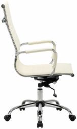 Кресло офисное BRABIX "Energy EX-509", экокожа, хром, бежевое, 531166