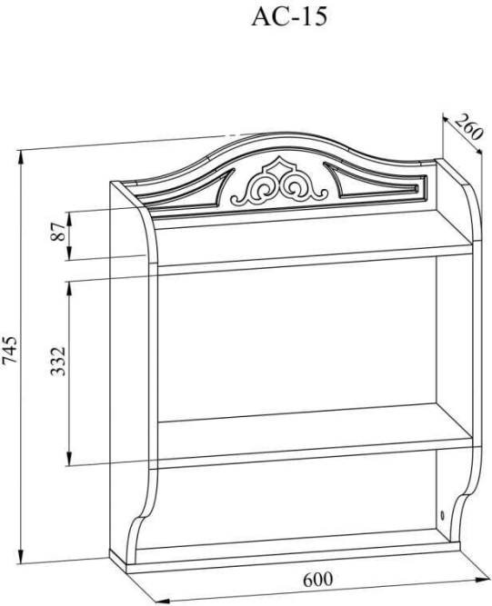 Полка Ассоль АС-15 белое дерево