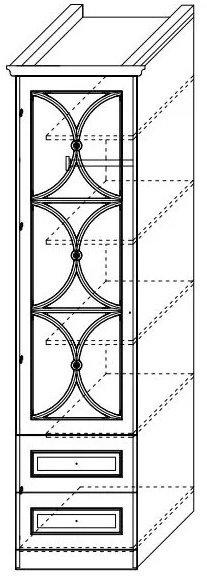 Шкаф 1-дверный с зеркалом с ящиками (лев/прав) Каталея NEW