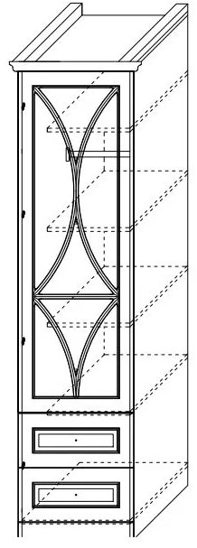 Шкаф 1-дверный с зеркалом с ящиками (лев/прав) Каталея NEW