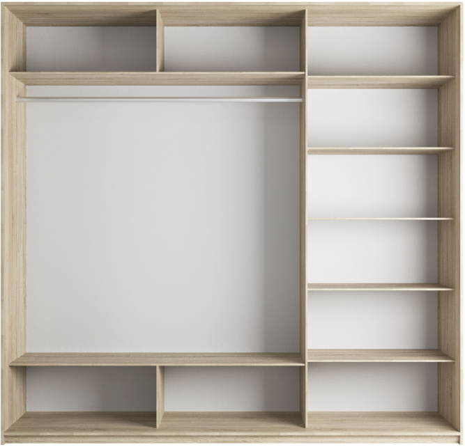 Шкаф-купе Прайм 3-х дверный (ЛДСП/Стекло белое/ЛДСП) Белый снег