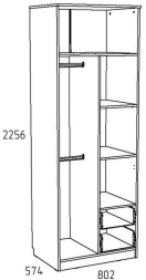 Шкаф для одежды с ящиками Акварель НМ 014.07 М