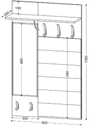 Вешало настенное Ольга-Лофт 6