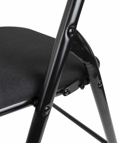Стул складной BRABIX &quot;Golf CF-007&quot;, чёрный каркас, чёрная ткань, 532892