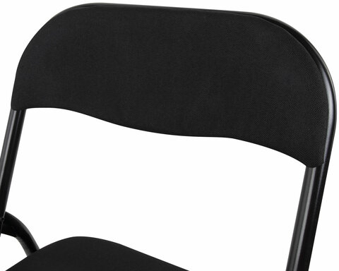 Стул складной BRABIX &quot;Golf CF-007&quot;, чёрный каркас, чёрная ткань, 532892