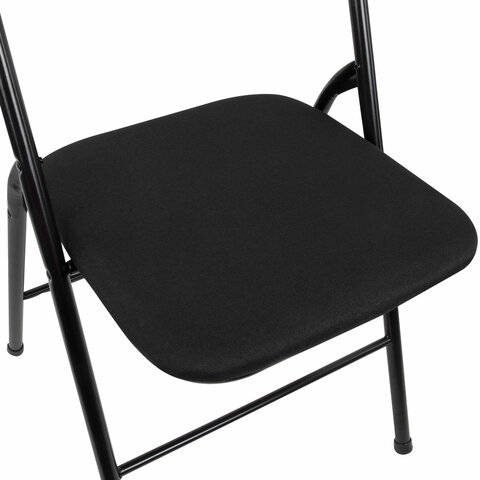 Стул складной BRABIX &quot;Golf CF-007&quot;, чёрный каркас, чёрная ткань, 532892