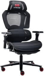 Кресло ATRONE "Optimus ER-707", адаптивный механизм со слайдером, сетка, черный/красный, 532968