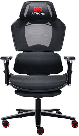 Кресло ATRONE "Optimus ER-707", адаптивный механизм со слайдером, сетка, черный/красный, 532968