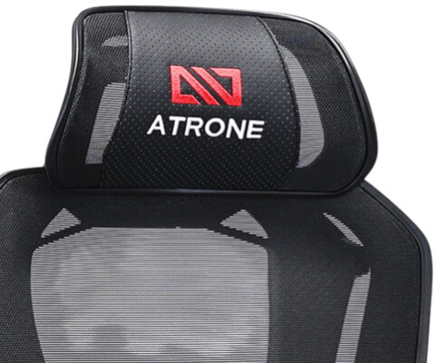 Кресло ATRONE "Optimus ER-707", адаптивный механизм со слайдером, сетка, черный/красный, 532968