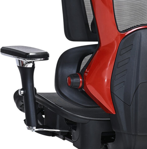 Кресло ATRONE "Optimus ER-707", адаптивный механизм со слайдером, сетка, черный/красный, 532968