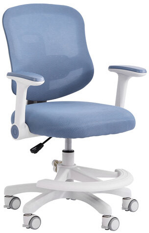 Кресло детское с подставкой для ног BRABIX KIDS MG-215, сетка/ткань TW, голубое, 533312