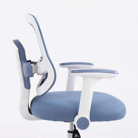 Кресло детское с подставкой для ног BRABIX KIDS MG-215, сетка/ткань TW, голубое, 533312