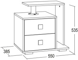 Тумба прикроватная с 2-мя ящиками Ольга 17
